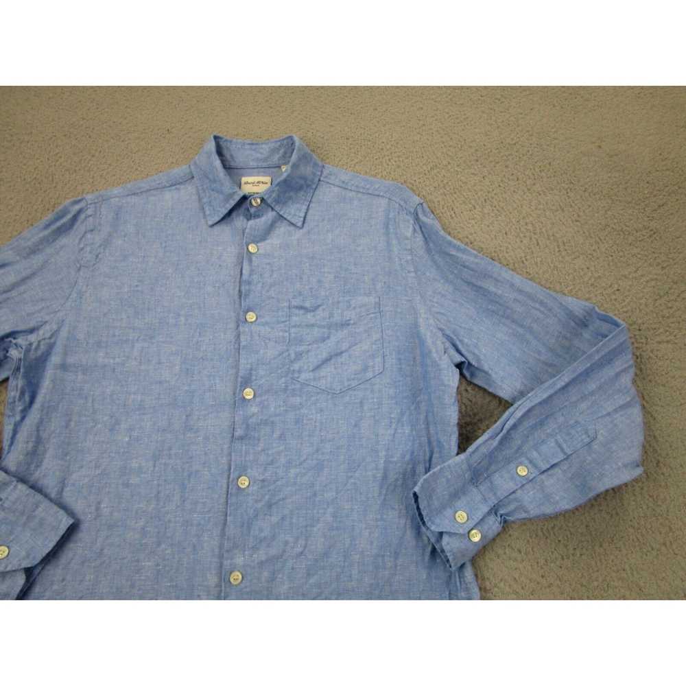 Murano Baird McNutt Shirt Mens S Blue Linen Long … - image 2