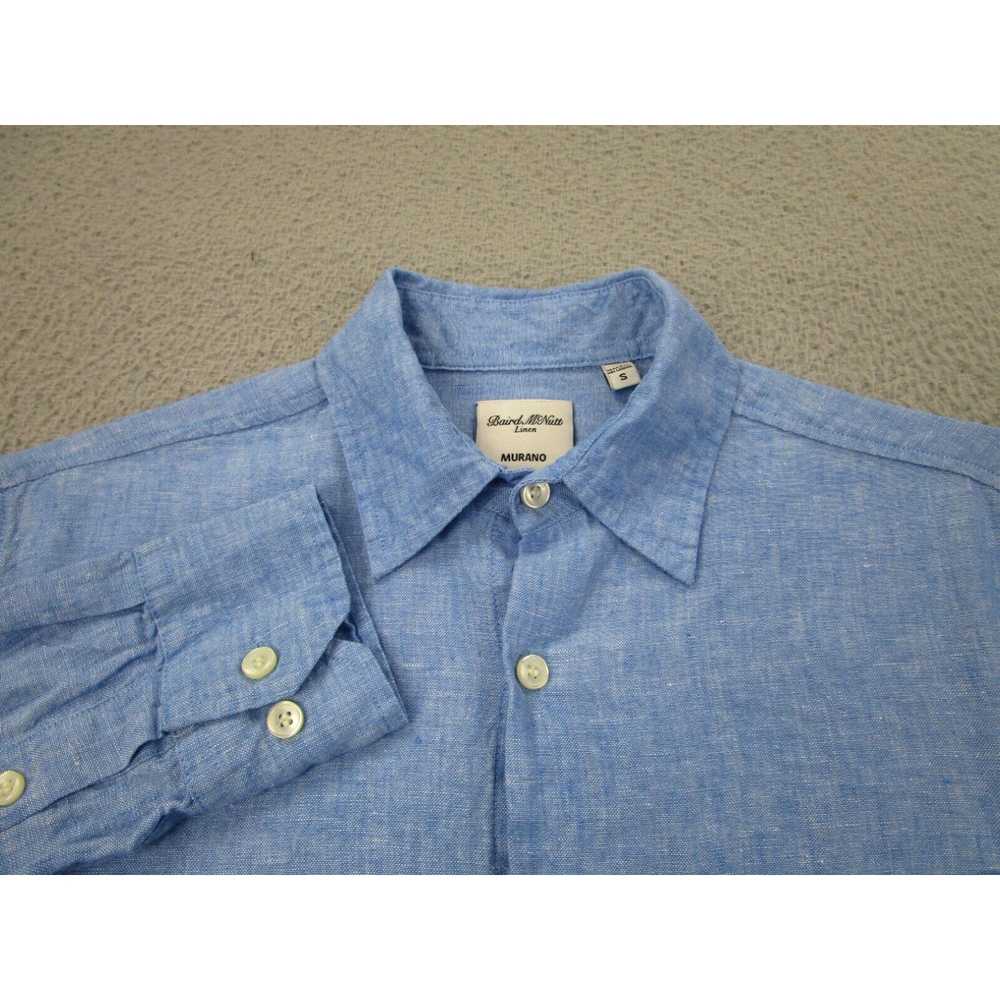 Murano Baird McNutt Shirt Mens S Blue Linen Long … - image 3