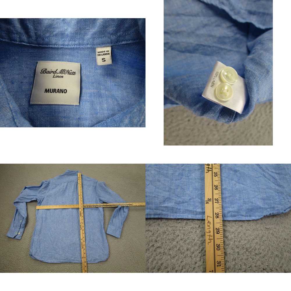 Murano Baird McNutt Shirt Mens S Blue Linen Long … - image 4