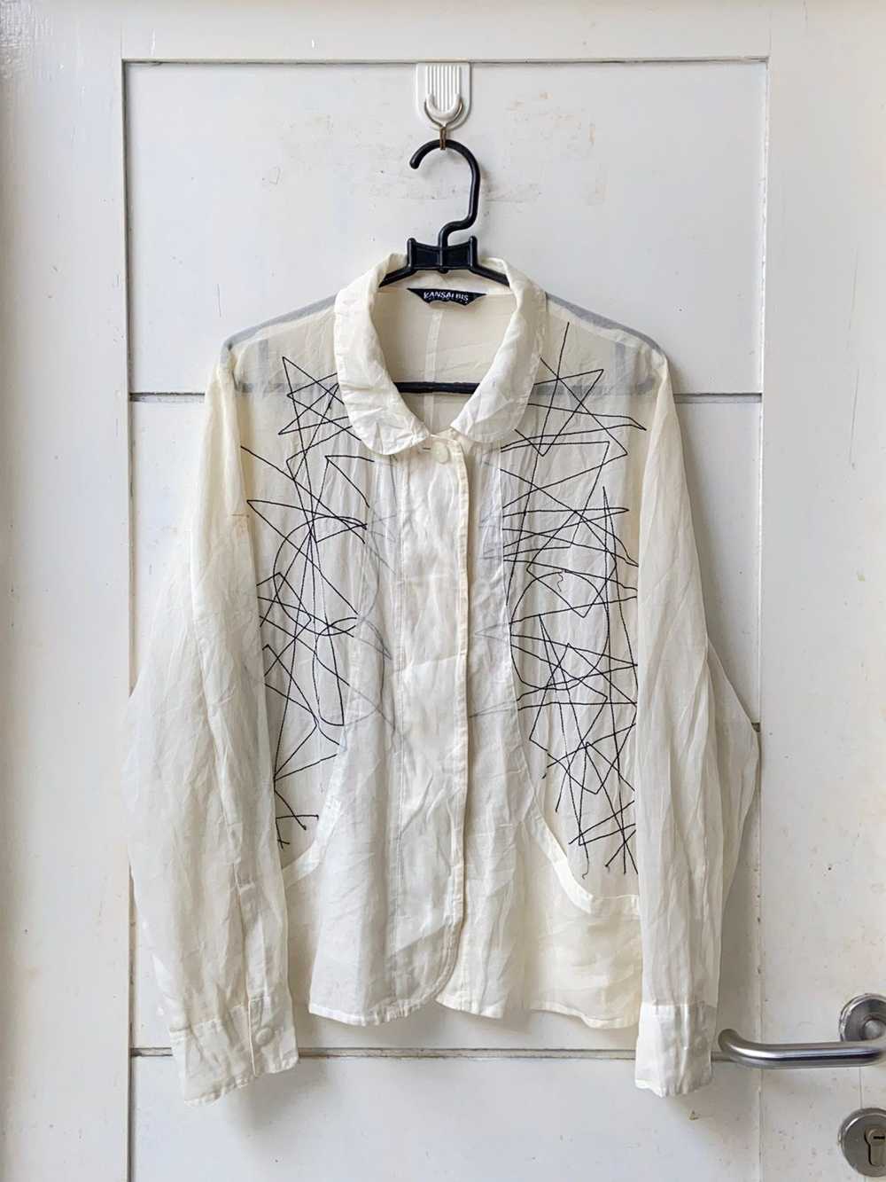 Kansai Yamamoto KANSAI BIS White Mesh Shirt - image 8