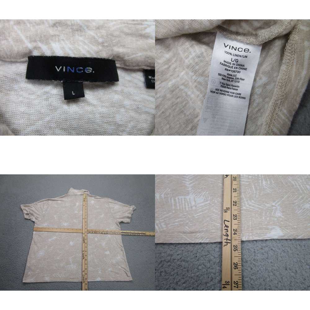 Vince Vince Shirt Mens L Beige Linen Knit Short S… - image 4
