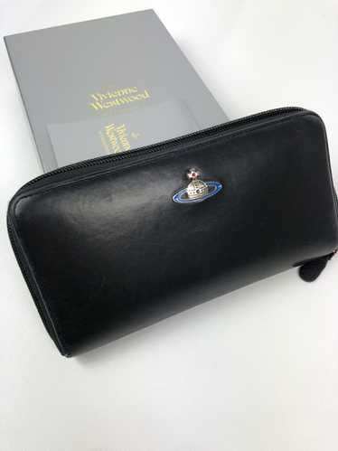 Vivienne Westwood Black orb zippy wallet
