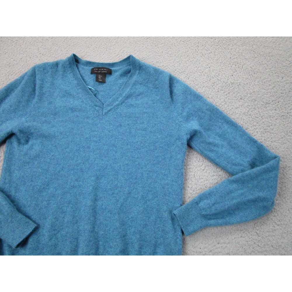 Vintage Tahari Sweater Womens M, L Blue Cashmere … - image 2