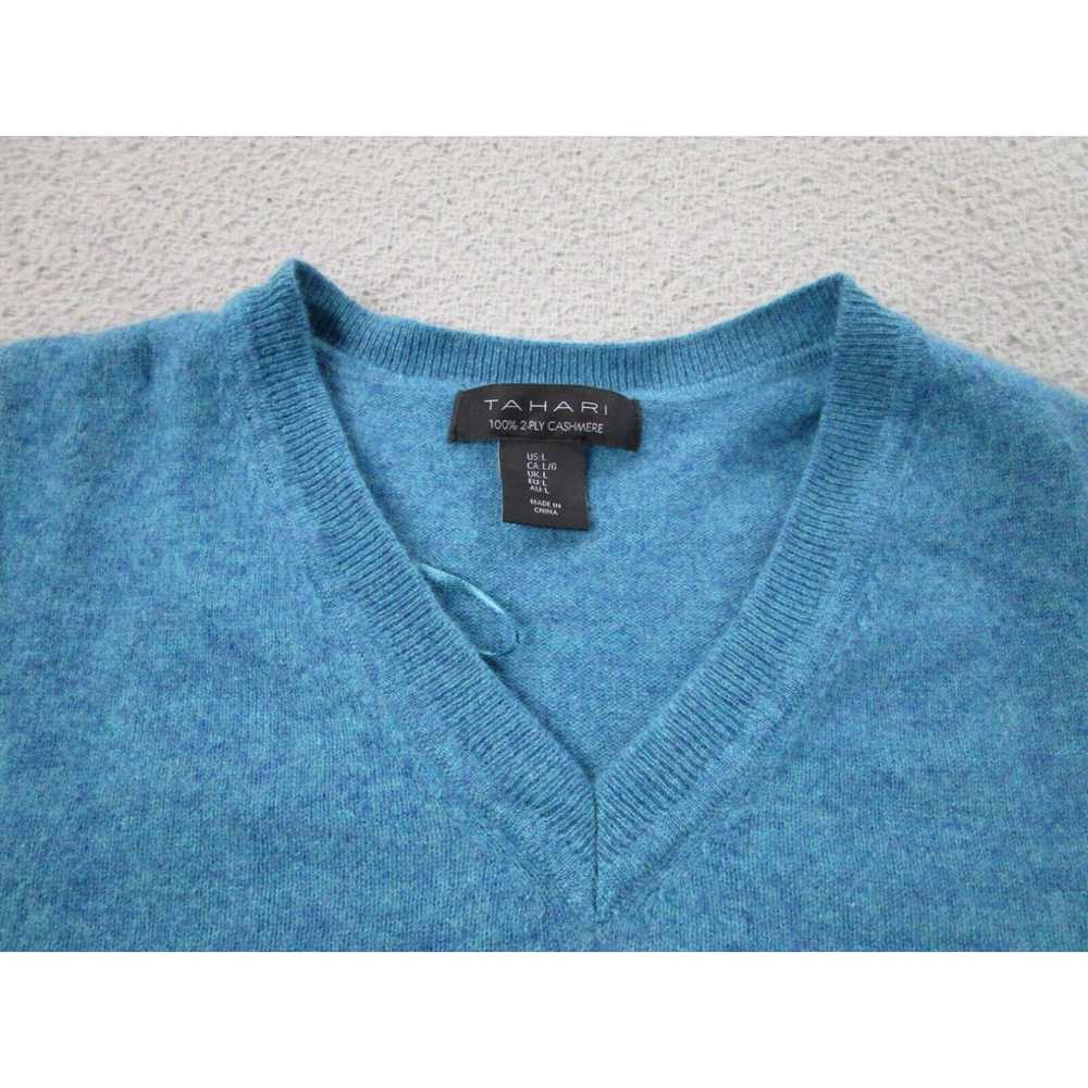 Vintage Tahari Sweater Womens M, L Blue Cashmere … - image 3