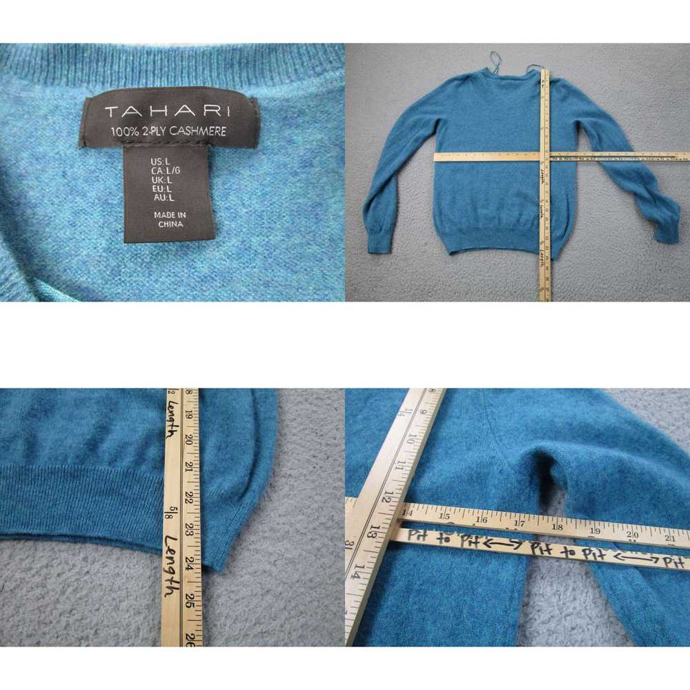 Vintage Tahari Sweater Womens M, L Blue Cashmere … - image 4