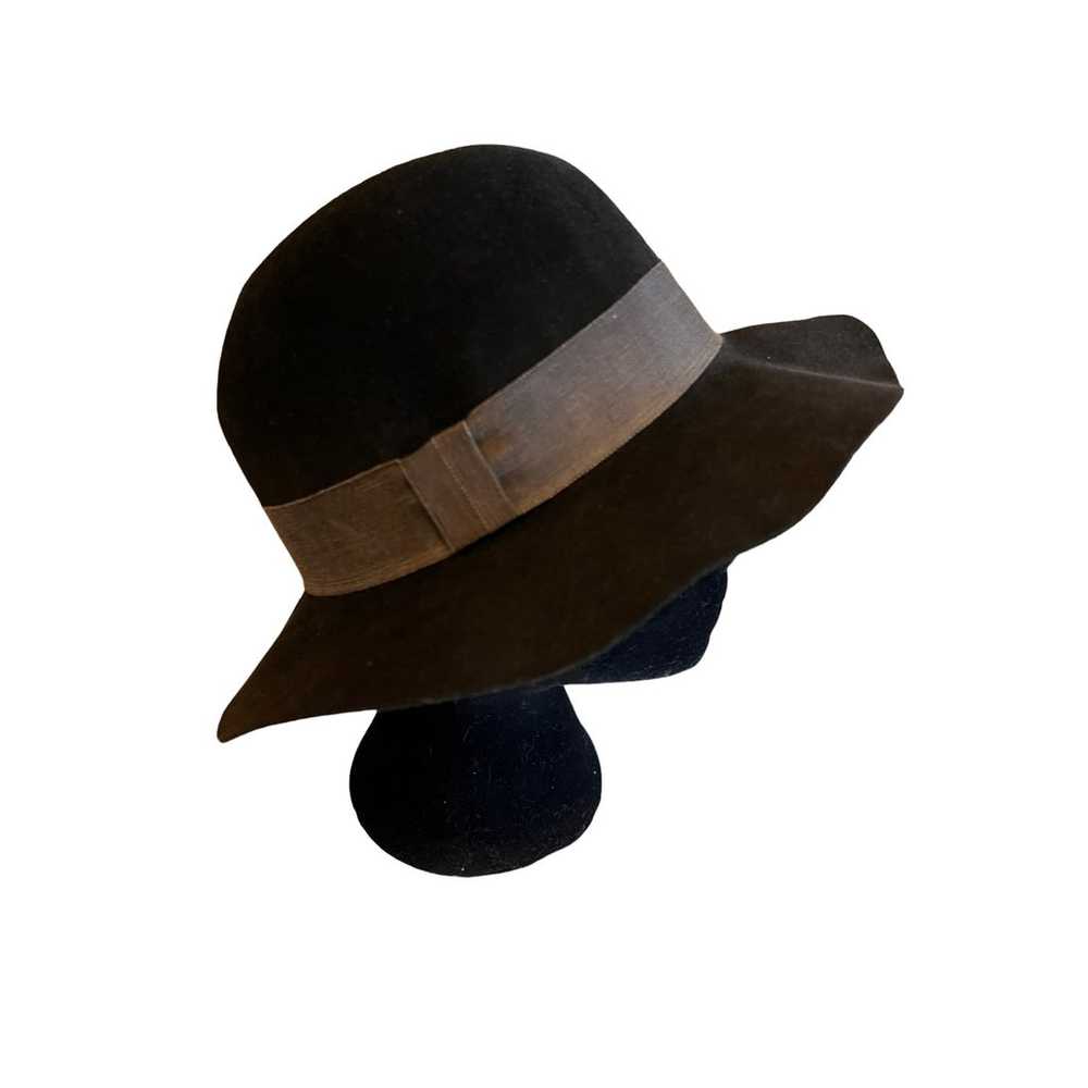 Vintage J Crew Black Wool Felt Brimmed Hat - image 2