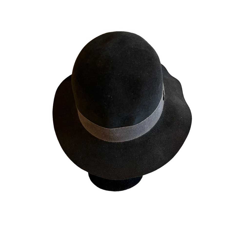 Vintage J Crew Black Wool Felt Brimmed Hat - image 4