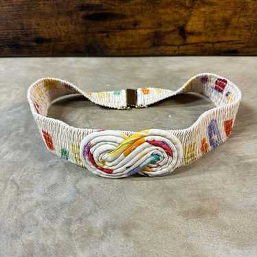 Vintage decorative cloth belt elasticated smocked 