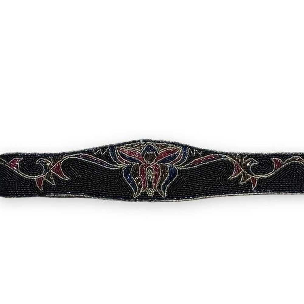 Vintage La Regale Belt Wide Black Multicolor Meta… - image 2