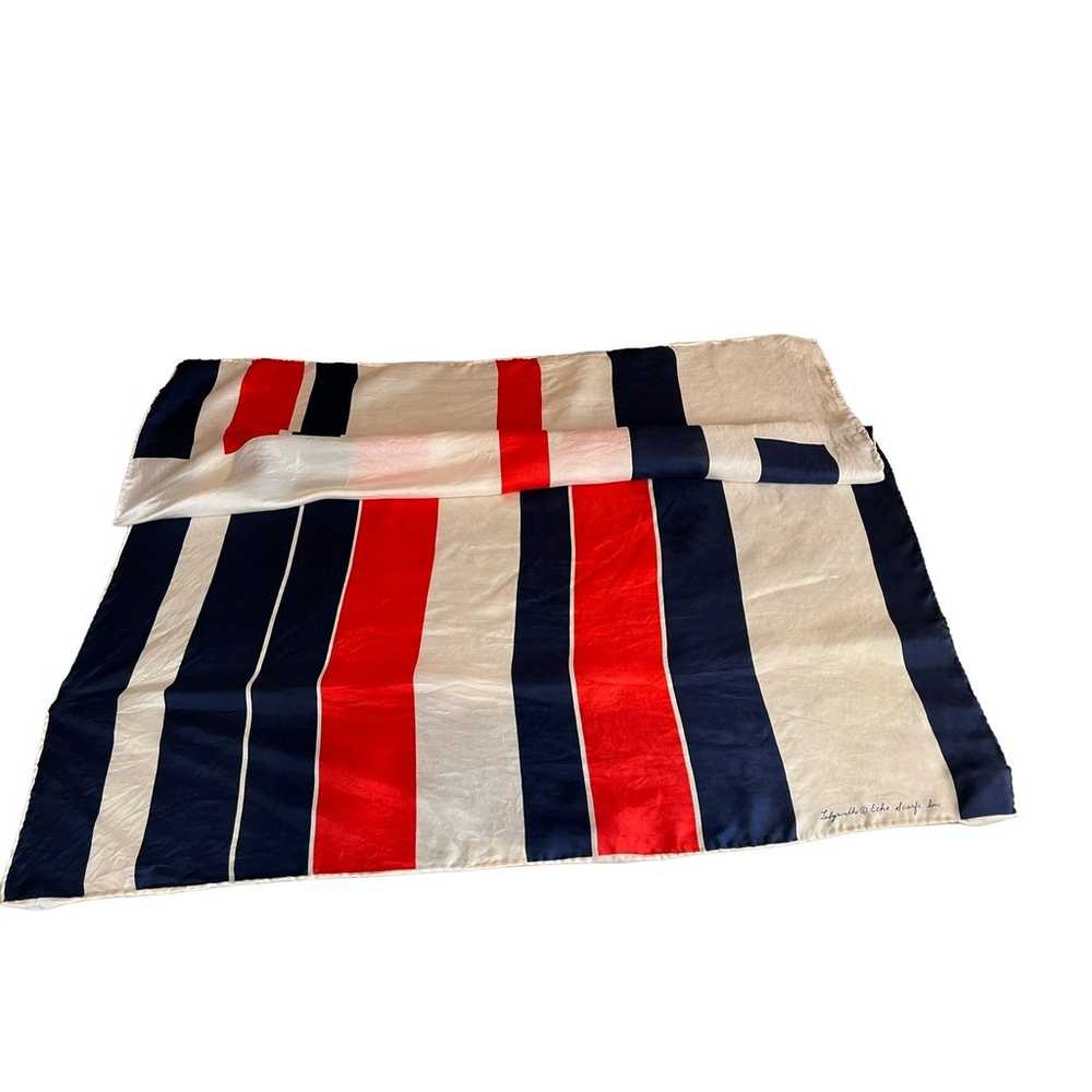 Vintage Labrynthe ECHO Patriotic Large Silk Scarf… - image 2