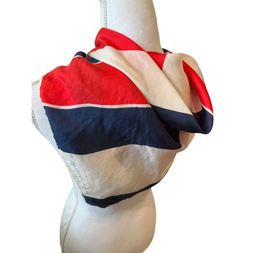 Vintage Labrynthe ECHO Patriotic Large Silk Scarf… - image 5