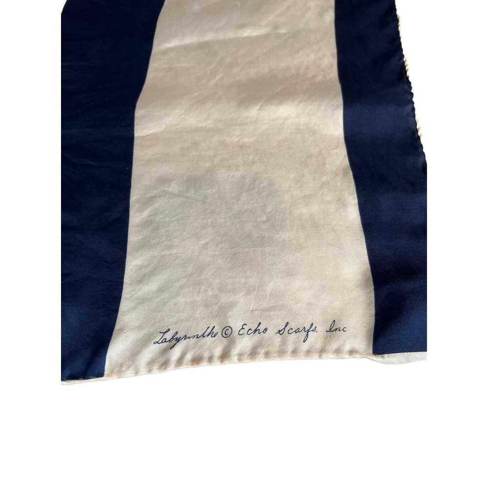 Vintage Labrynthe ECHO Patriotic Large Silk Scarf… - image 7