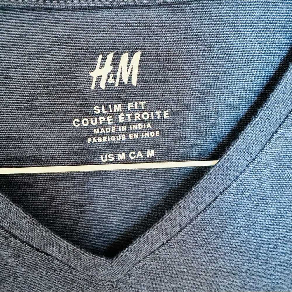 H&M MENS H&M Navy Dark Blue Short Sleeve VNeck Te… - image 5