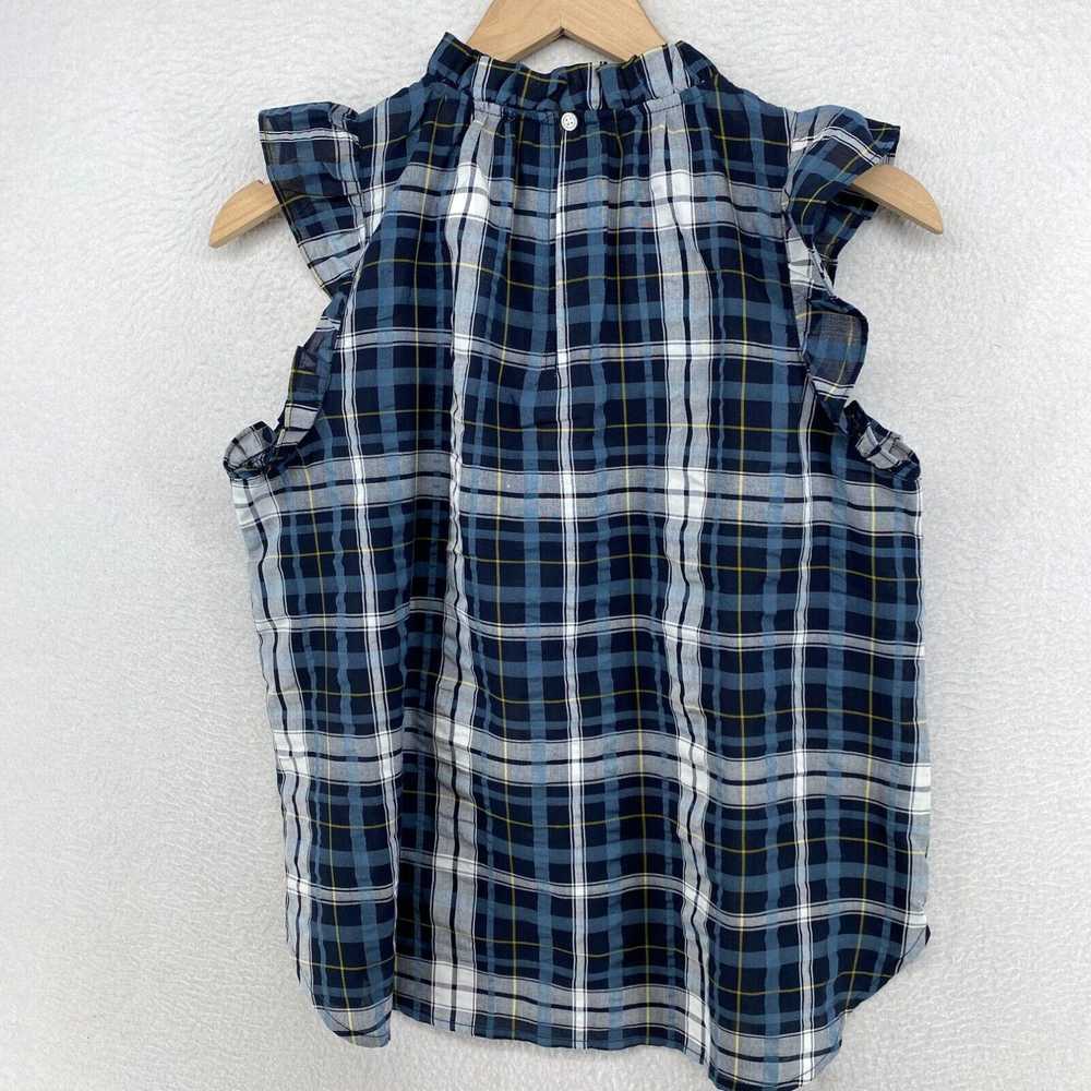 Ann Taylor LOFT Blouse M Petite Sleeveless Plaid … - image 3