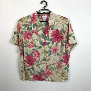Vintage Alfred Dunner Hawaiian Shirt Blouse Size … - image 1