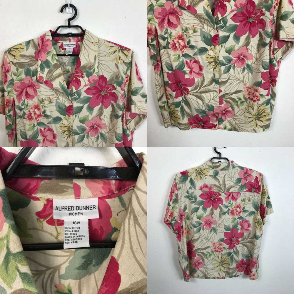 Vintage Alfred Dunner Hawaiian Shirt Blouse Size … - image 4