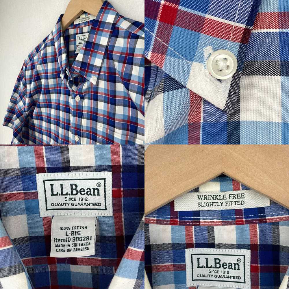 Vintage LL BEAN Shirt Mens L Cotton Plaid Wrinkle… - image 4