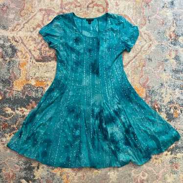 Vintage Y2K aqua blue sequin fairycore summer dre… - image 1