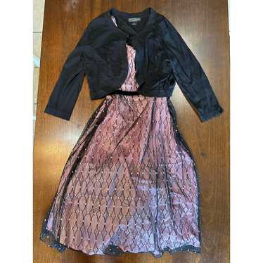 Vintage Jessica Howard Pink Black Rhinestone Tull… - image 1