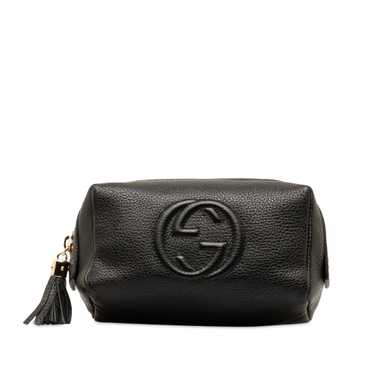 Black Gucci Soho Leather Cosmetic Pouch - image 1