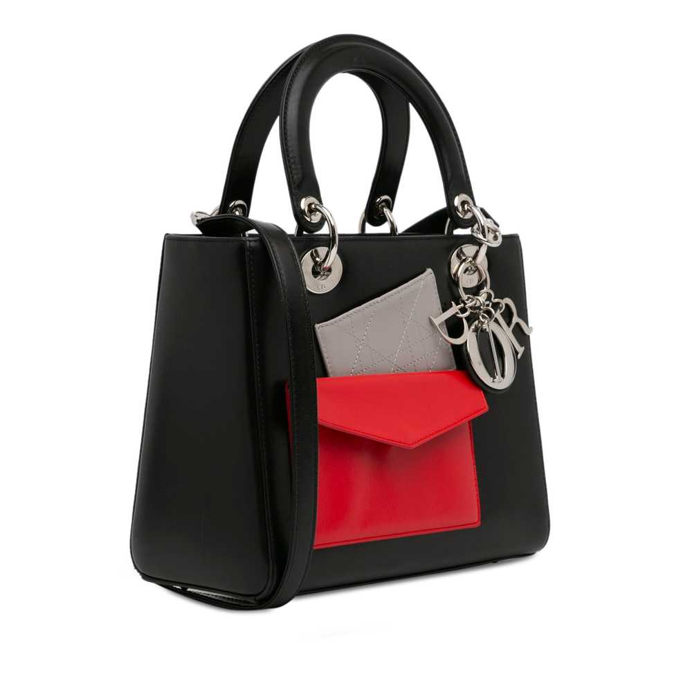 Black Dior Medium Calfskin Pockets Lady Dior Satc… - image 2