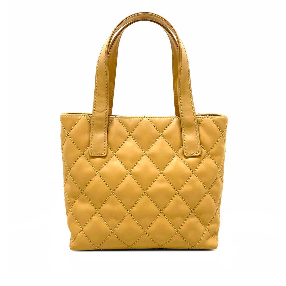 Yellow Chanel CC Wild Stitch Lambskin Handbag - image 3