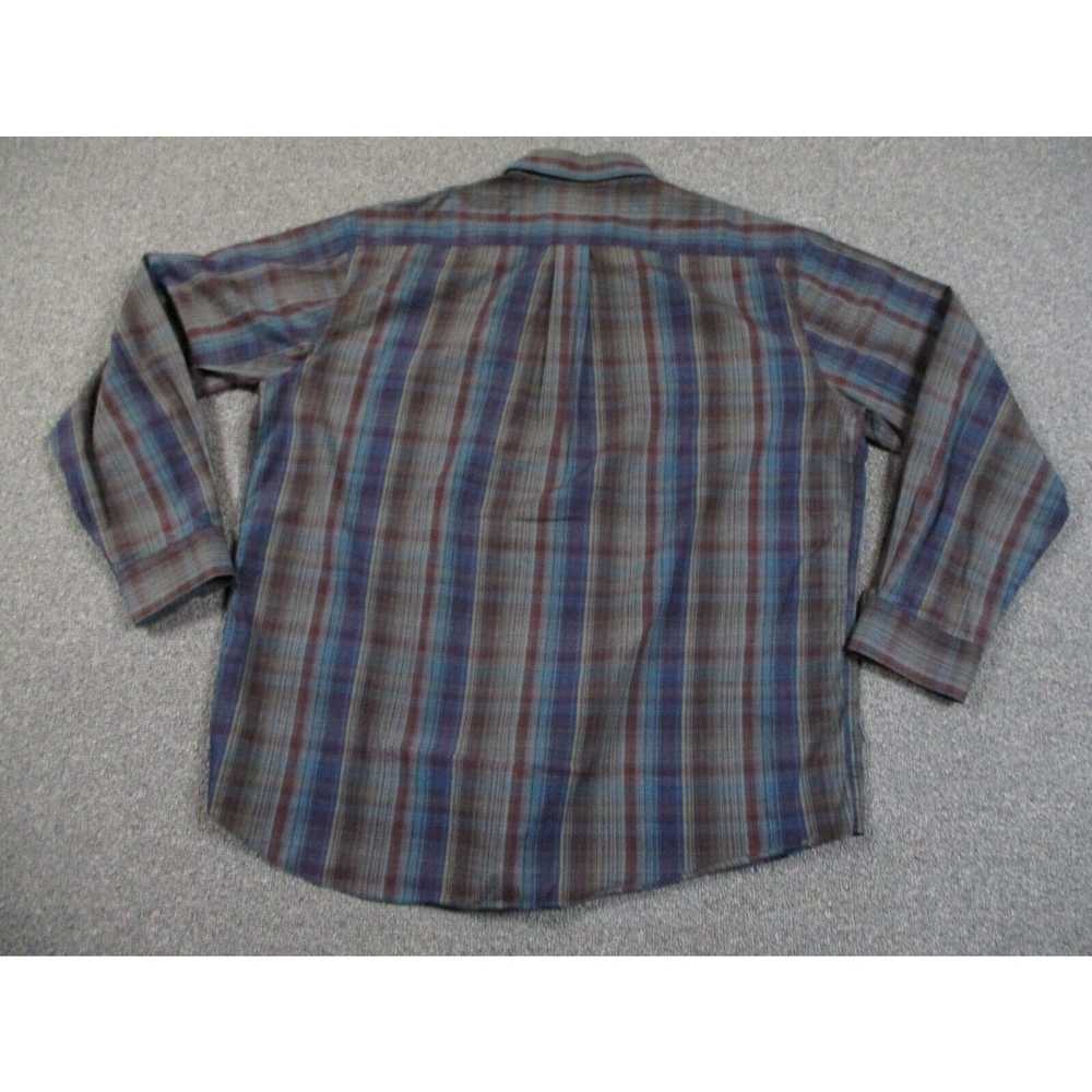 Vintage Allen Flusser Shirt Mens 2XL Green Blue P… - image 2