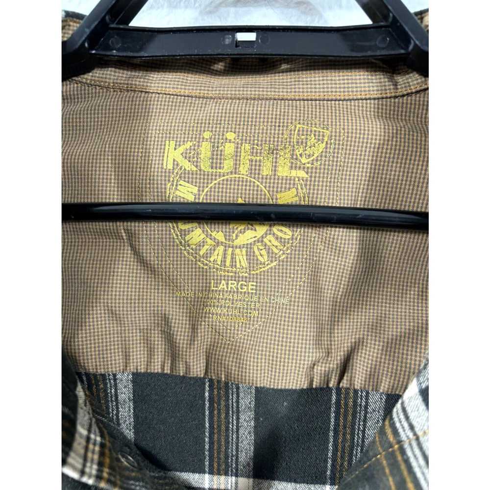 Vintage Kuhl Flannel Shirt Mens Size L Brown Plai… - image 3