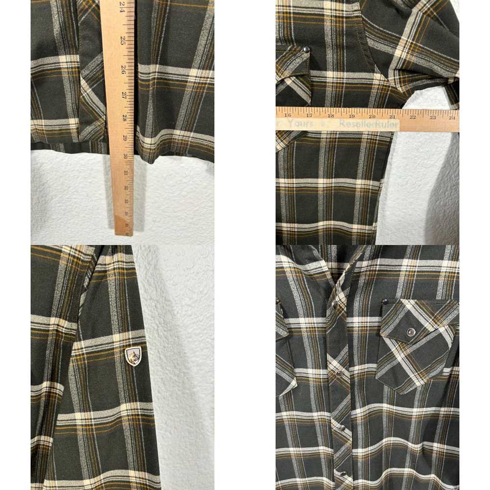 Vintage Kuhl Flannel Shirt Mens Size L Brown Plai… - image 4