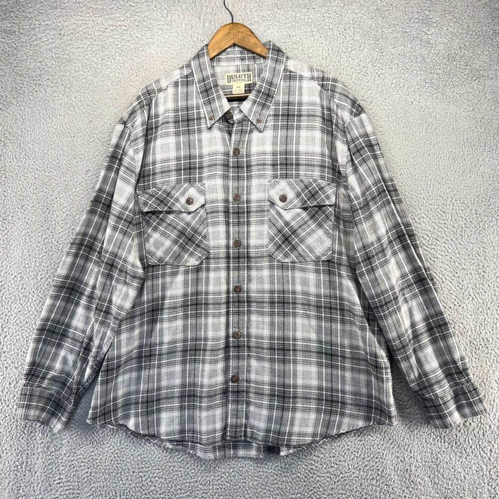 Vintage Duluth Trading Flannel Shirt Men's 2XL Gr… - image 1
