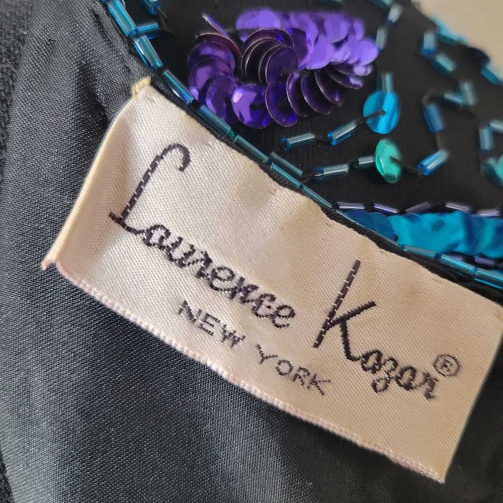 VTG Laurence Kazar New York Silk Sequin Bead Embe… - image 7