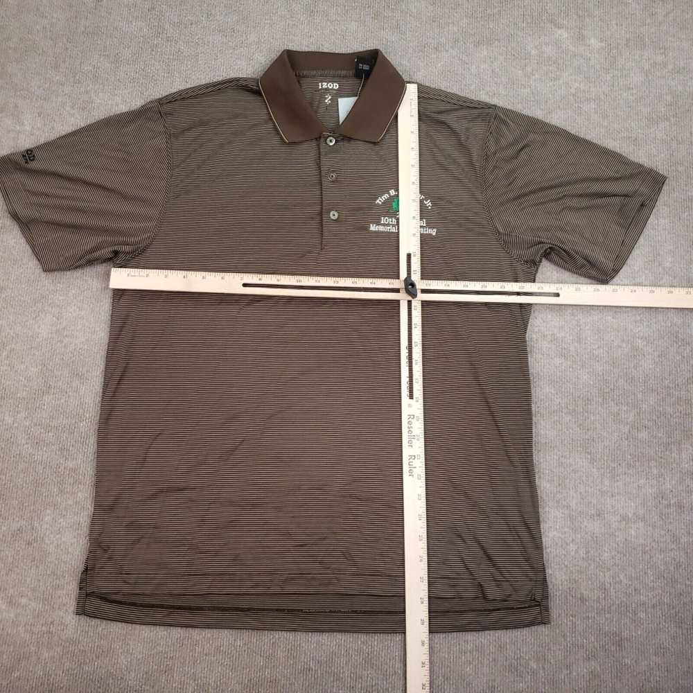 Izod Izod Polo XFG Shirt Mens Large Brown White S… - image 2