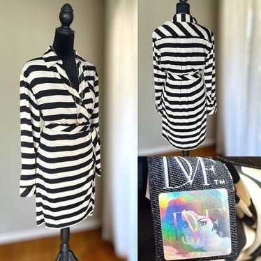 Diane von Furstenberg DVF Silk Striped Classic Wr… - image 1