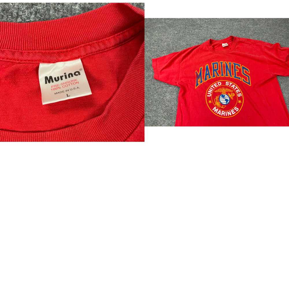 Logo 7 VTG 90s USMC Logo Print Red T-Shirt Adult … - image 4