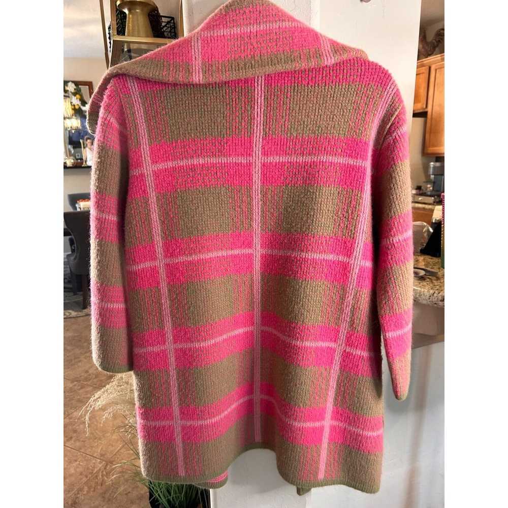 Vintage 50's 60's Pink Brown Wool Open Front Card… - image 2