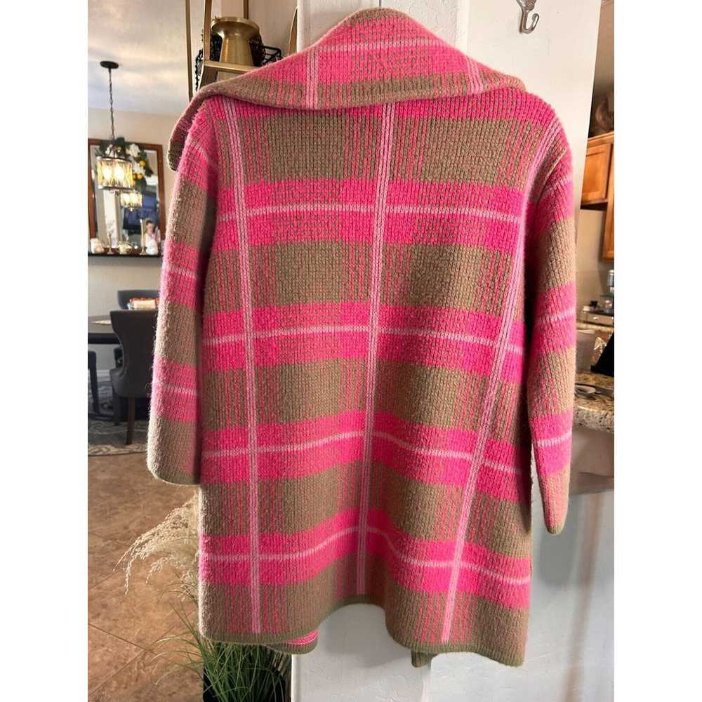 Vintage 50's 60's Pink Brown Wool Open Front Card… - image 5