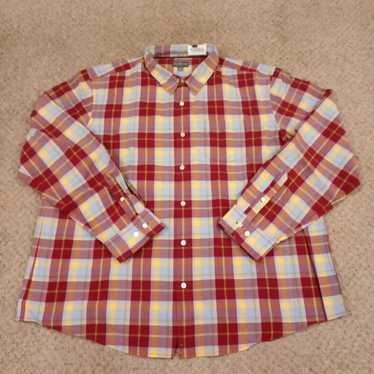 Vintage LL Bean Shirt Mens XXL Slim Multicolor Pl… - image 1