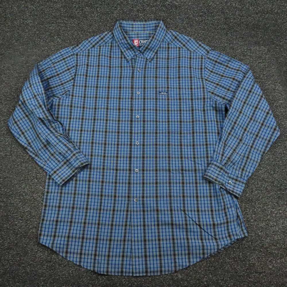 Chaps Chaps Shirt Adult Large Blue & Black Plaid … - image 1