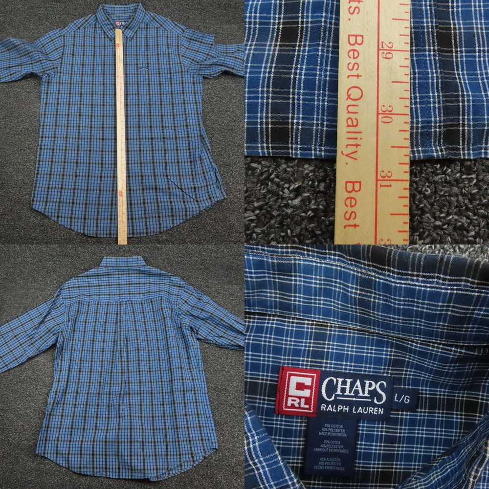 Chaps Chaps Shirt Adult Large Blue & Black Plaid … - image 4