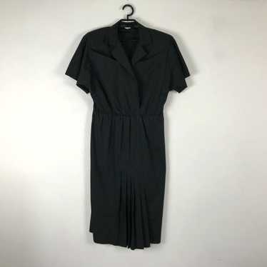 Vintage Vintage 1980s Dress Size L Solid Black Co… - image 1