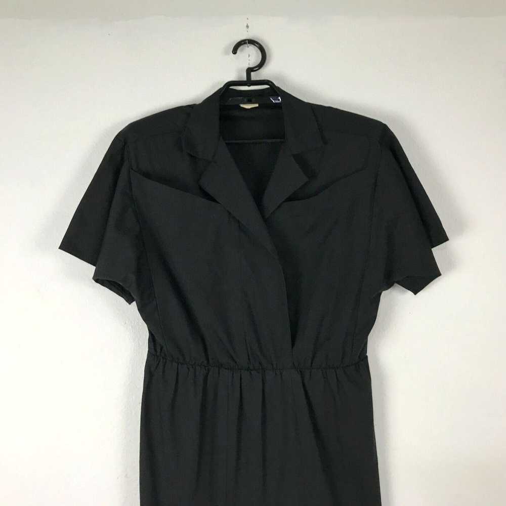 Vintage Vintage 1980s Dress Size L Solid Black Co… - image 3