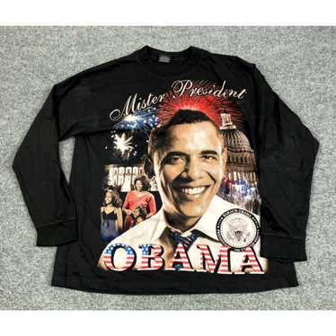 Vintage Y2K Barack Obama Rap Tee Style Big Print … - image 1