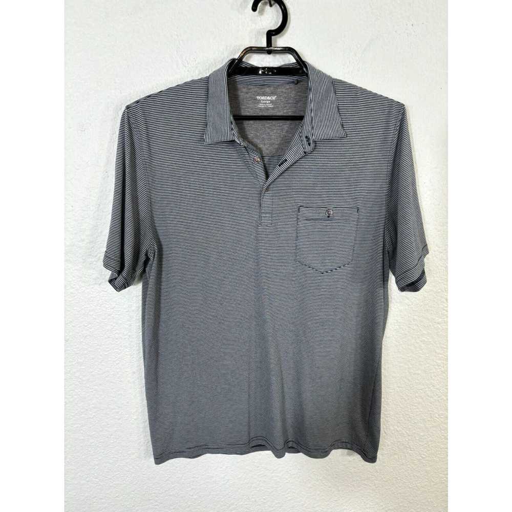 Vintage Toad & Co Polo Shirt Mens Large Striped S… - image 1