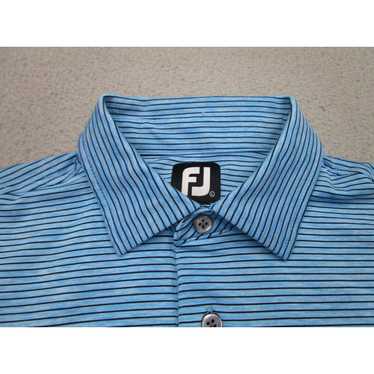 Footjoy Footjoy Shirt Mens L Blue Striped Polo Per