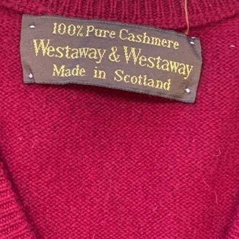 Vintage Westaway & Westaway Sweater Vest Burgundy… - image 11