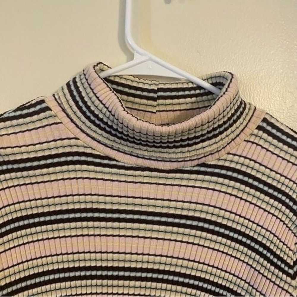 Vintage Y2K White Stag Pastel Pink Striped Knit T… - image 4