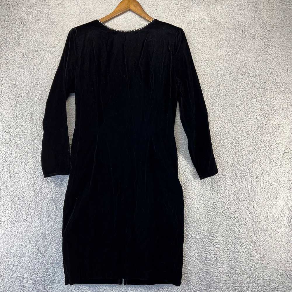 Vintage Vintage Vanna White Dress 12 Black Sleeve… - image 1