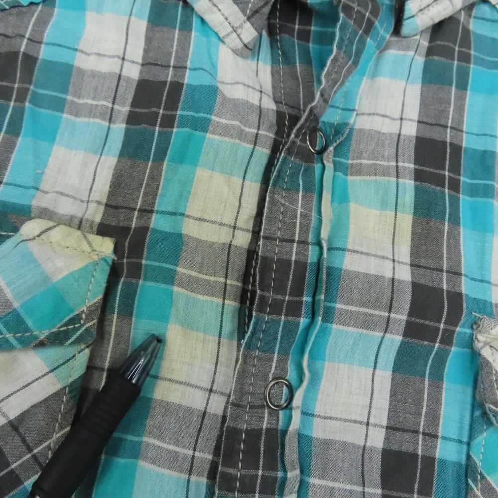 Vintage Ruff Hewn Shirt Adult Large Blue & Gray P… - image 2