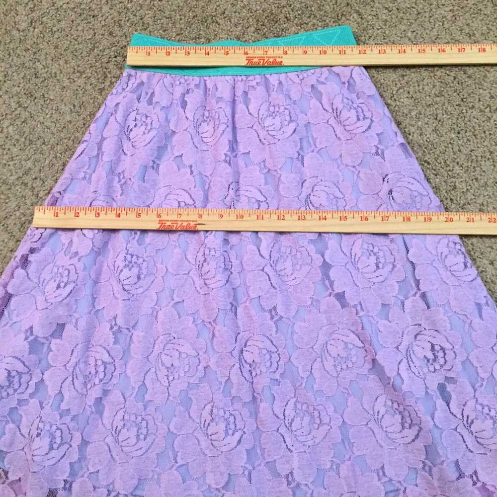 Vintage LuLaRoe Skirt XXS Midi Purple Floral Lace… - image 2