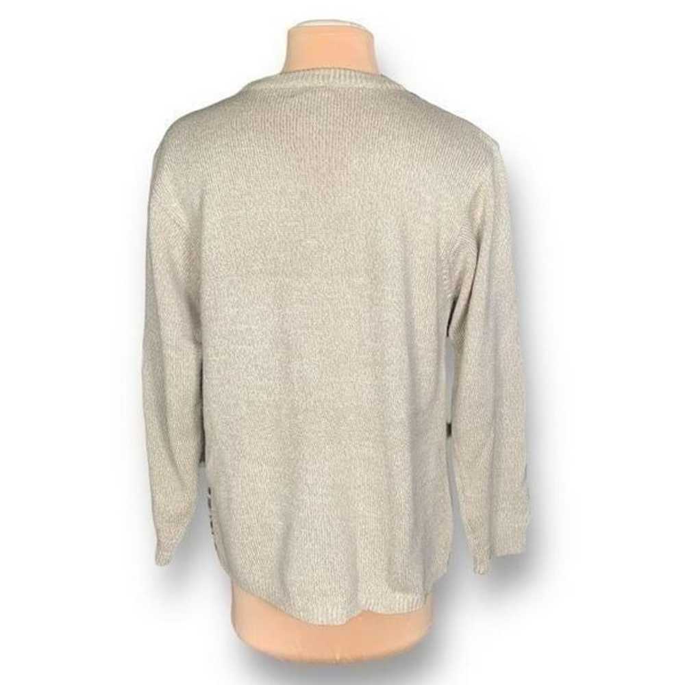 Vintage Alfred Dunner Sweater Tan Pastel Floral E… - image 5
